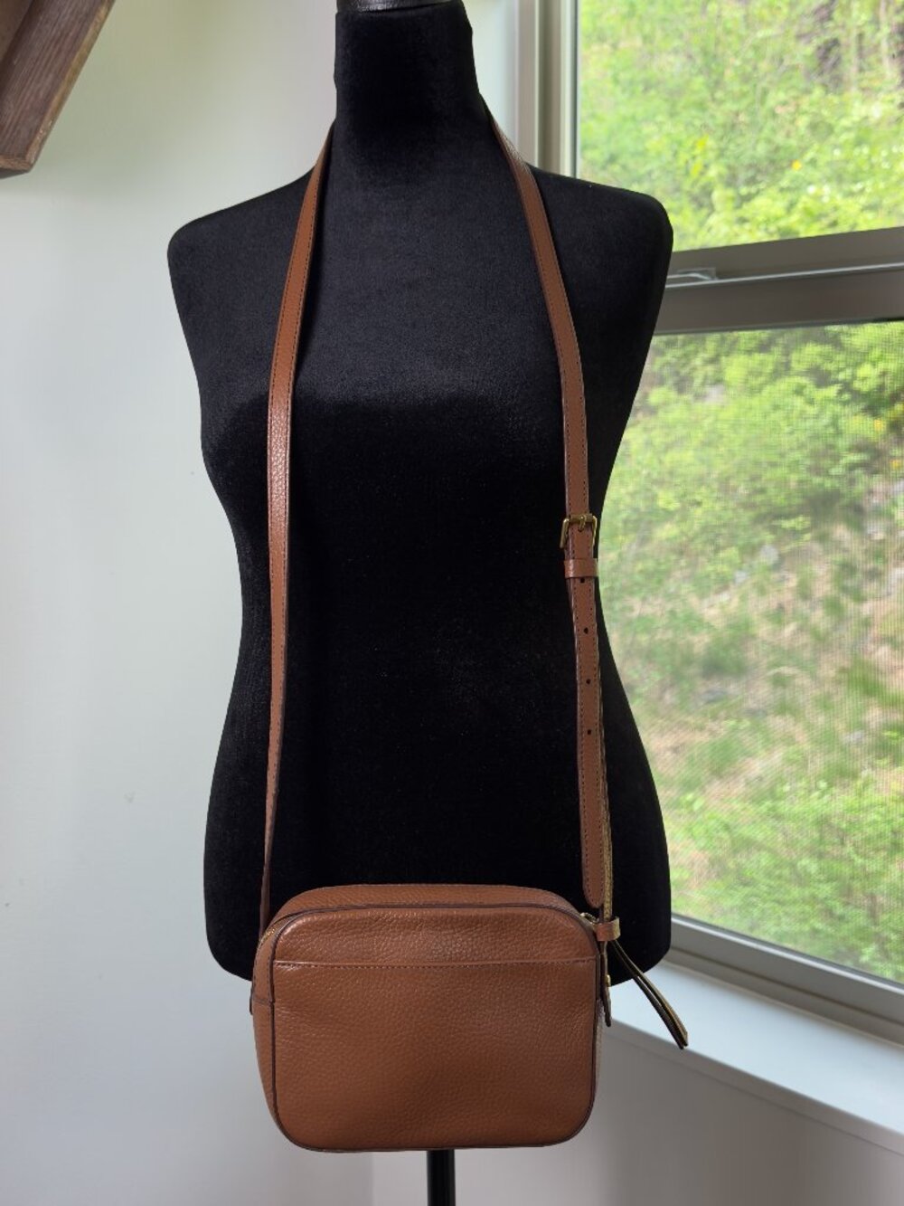 Fossil Tan Leather Small Crossbody Bag